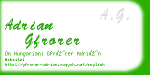 adrian gfrorer business card